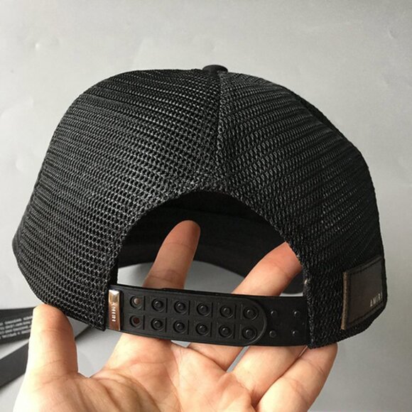 Amiri Embroidered Paint Drip AM Logo Trucker Snapback Cap main image 6